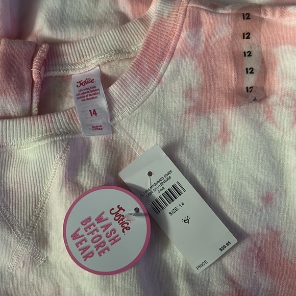 Brand New Justice White & Pink Sweatpants Romper, Size 14, with Tags - Picture 5 of 6